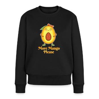 Mehr Mango Bitte Obstliebhaber Süßes Gesicht Humor - Frauen Premium Bio Pullover - Schwarz - Vorne - Julia (174cm)