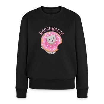 Nascher Leckermaul Schleckermaul Naschkatze - Frauen Premium Bio Pullover - Schwarz - Vorne - Julia (174cm)