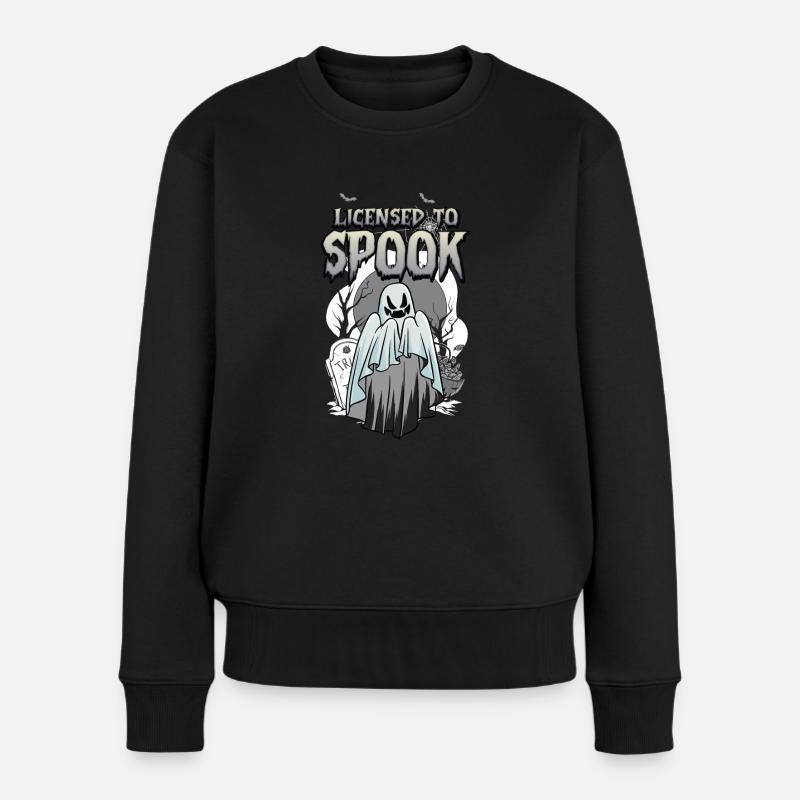 Licensed To Spook - Frauen Premium Bio Pullover - Schwarz
