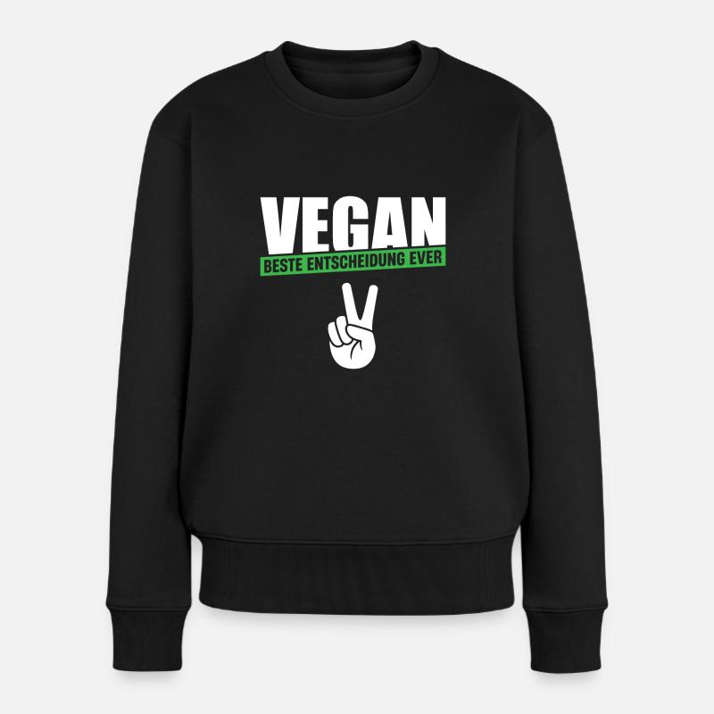 Vegan Beste Entscheidung ever - Frauen Premium Bio Pullover - Schwarz