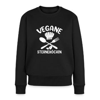 Vegane Sterneköchin - Frauen Premium Bio Pullover - Schwarz - Vorne - Julia (174cm)