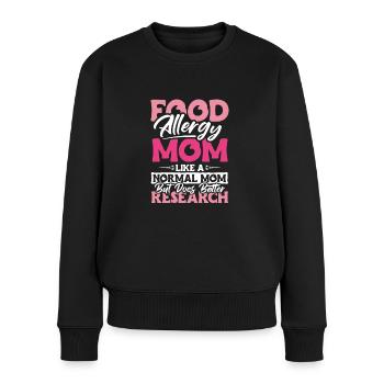 Food Allergy Mom Shirt Gift - Women's Premium Organic Jumper - black - Front - Julia (174cm)
