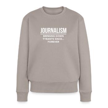Journalist Definition Shirt Gift - Women's Premium Organic Jumper - taupe - Front - Julia (174cm)