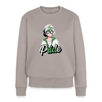 Demiromantischer Stolz Coole Anime Mädchen Demirom - Frauen Premium Bio Pullover - Taupe - Vorne - Julia (174cm)