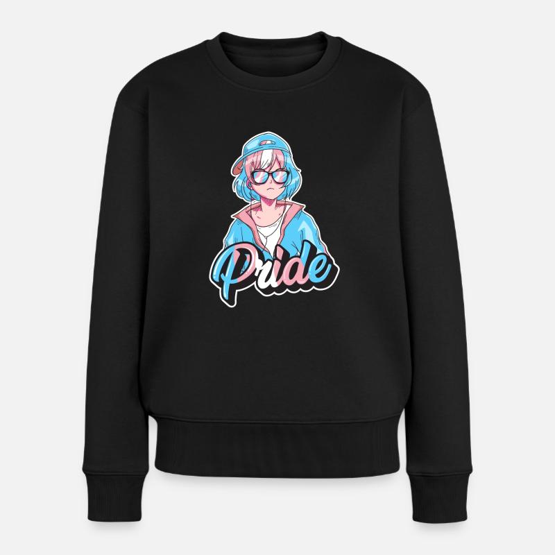 Transgender Stolz Japanisch Cool Anime Mädchen Tra - Frauen Premium Bio Pullover - Schwarz