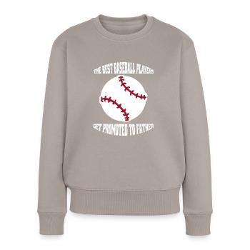 Baseball Dad Vater Baseballspiel Baseballliebhaber - Frauen Premium Bio Pullover - Taupe - Vorne - Julia (174cm)