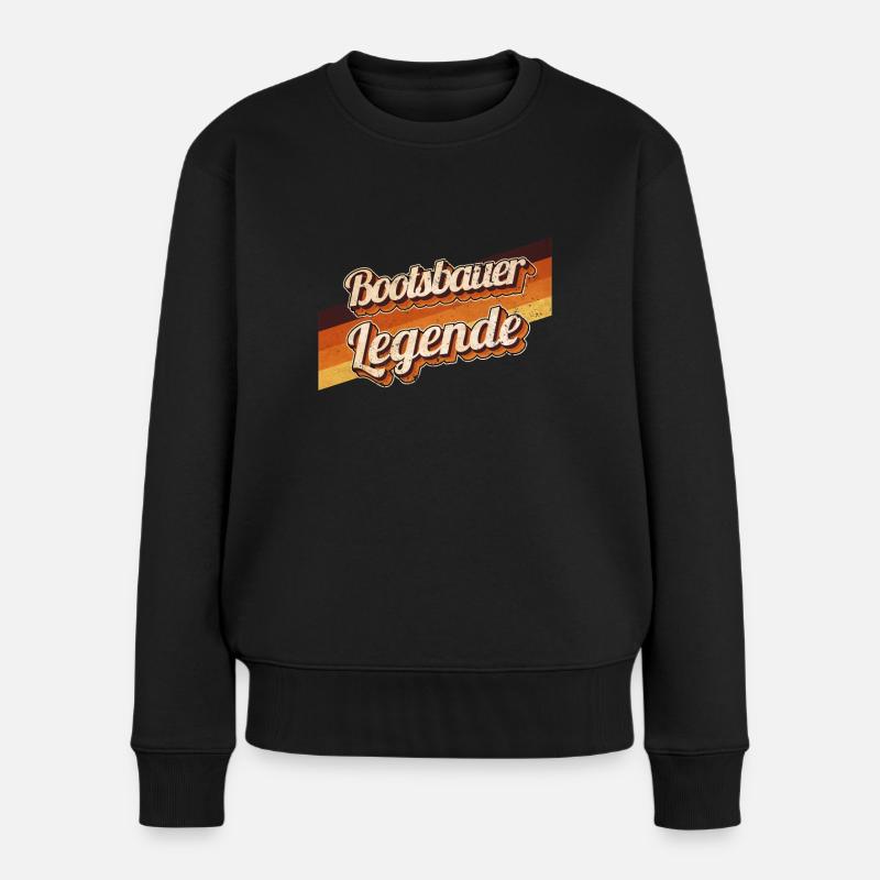 Schiffbauer Geburtstag als Legende geboren - Frauen Premium Bio Pullover - Schwarz