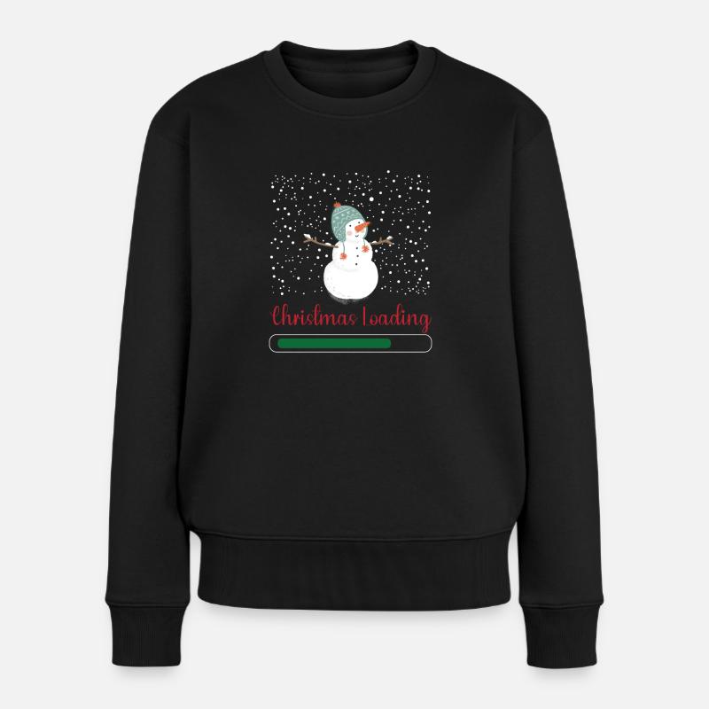 Weihnachtsladung Schneemann Schnee Winter Kalt - Frauen Premium Bio Pullover - Schwarz
