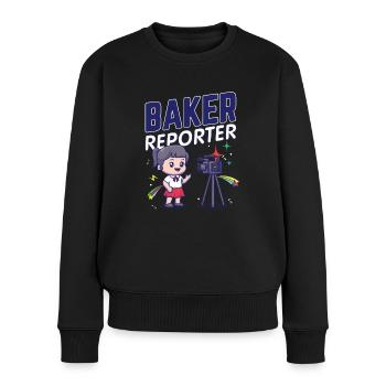 Baker Reporter Caméra Microphone Girl Stars Citation - Pull Premium bio Femme - noir - Devant - Julia (174cm)