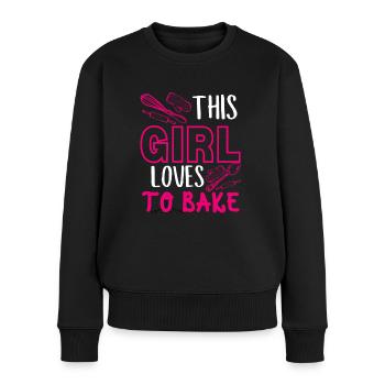 Dieses Mädchen Liebt Es, Küchen -Utensilien - Frauen Premium Bio Pullover - Schwarz - Vorne - Julia (174cm)
