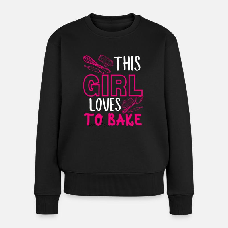 Dieses Mädchen Liebt Es, Küchen -Utensilien - Frauen Premium Bio Pullover - Schwarz