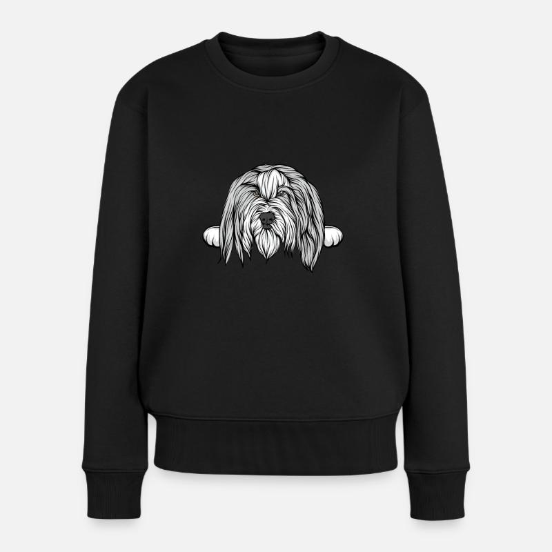 Hund - Frauen Premium Bio Pullover - Schwarz