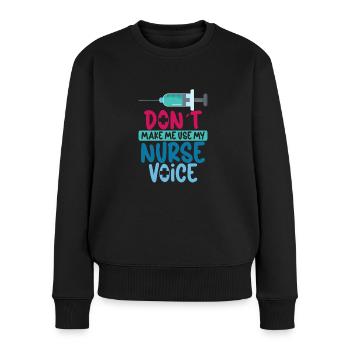 Krankenschwester Krankenpflege Klinik Sanitäter - Frauen Premium Bio Pullover - Schwarz - Vorne - Julia (174cm)