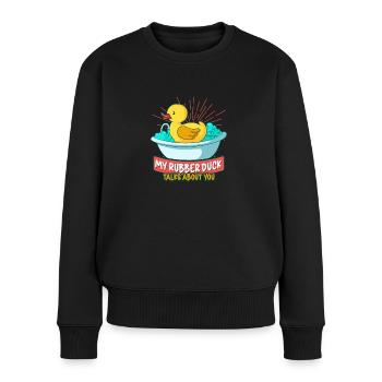 Gummiente Gummienten Entenliebhaber Badezimmer - Frauen Premium Bio Pullover - Schwarz - Vorne - Julia (174cm)