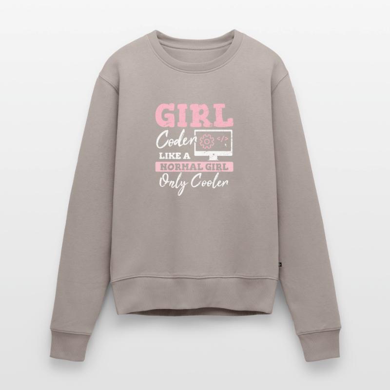 Funny Girl Coder Computer Programming Code Web Dev Frauen Premium Bio Pullover