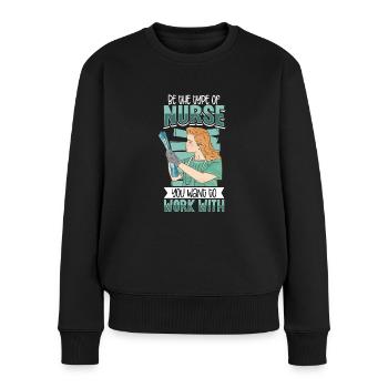 Krankenschwester Krankenpflege Klinik Sanitäter - Frauen Premium Bio Pullover - Schwarz - Vorne - Julia (174cm)