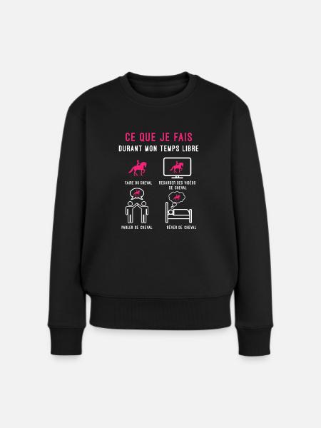 cheval temps libre cadeau cavalière femme - Pull Premium bio Femme - noir