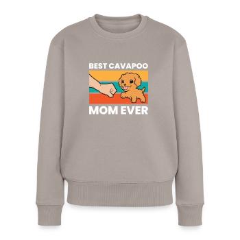 Cavapoo Dog Mama Cavoodle Meilleur Cavapoo Mama - Pull Premium bio Femme - taupe - Devant - Julia (174cm)