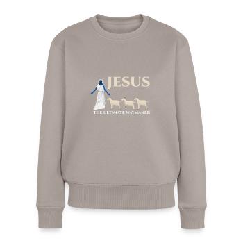 Cool Jesus Christ Religions Design - Pull Premium bio Femme - taupe - Devant - Julia (174cm)