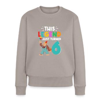 Bigfoot Party Supplies This Legend Just Turned 6 - Women's Premium Organic Jumper - taupe - Front - Julia (174cm)