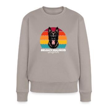 Malinois Belgischer Schäferhund - Frauen Premium Bio Pullover - Taupe - Vorne - Julia (174cm)