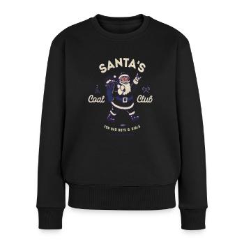 Christmas Santa's Coal Club - Frauen Premium Bio Pullover - Schwarz - Vorne - Julia (174cm)