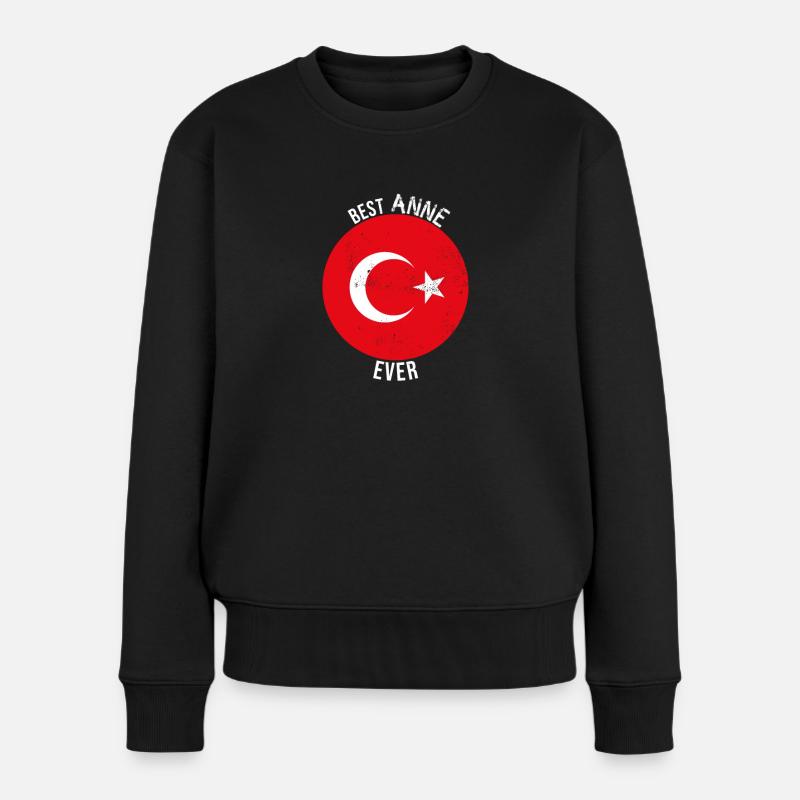 Beste Anne aller Zeiten Türkische Mutter - Frauen Premium Bio Pullover - Schwarz