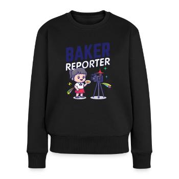 Baker Reporter Caméra Microphone Girl Stars Citation - Pull Premium bio Femme - noir - Devant - Julia (174cm)