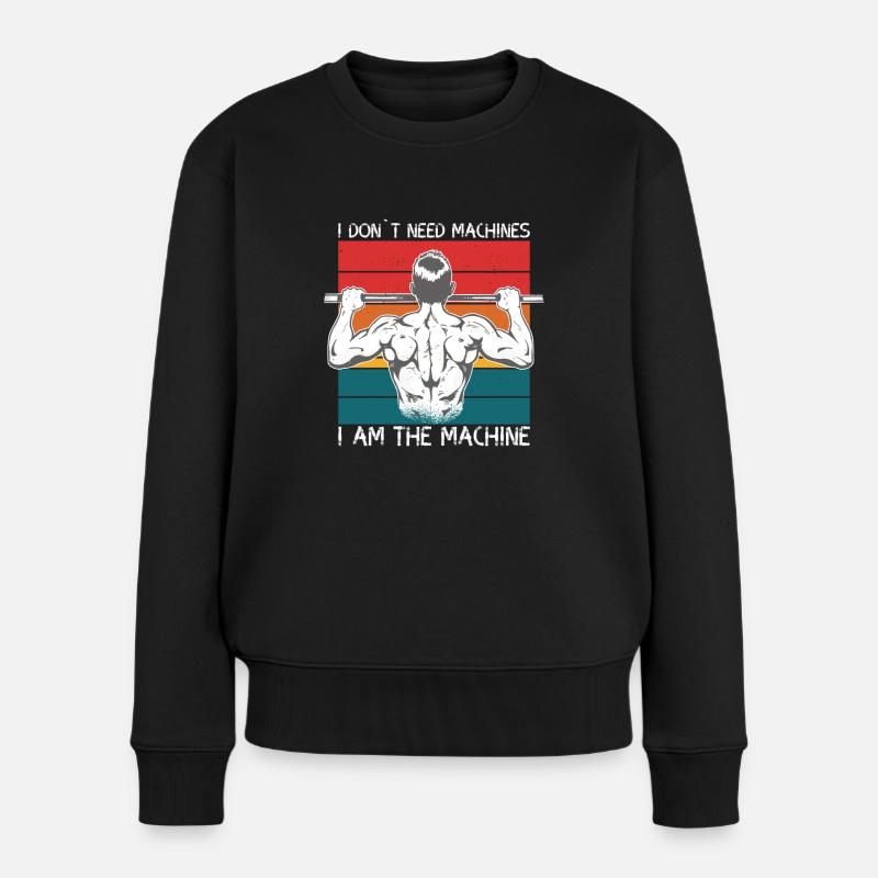 Ich bin eine Maschine Calisthenics - Frauen Premium Bio Pullover - Schwarz