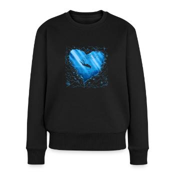 Tauchen Taucher Taucherin - Frauen Premium Bio Pullover - Schwarz - Vorne - Julia (174cm)