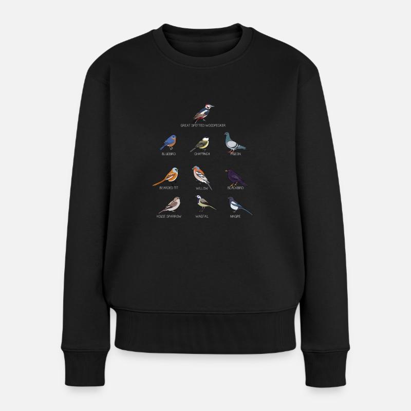 Vogelmotiv Amsel Rotkehlchen Geschenk Vogel Liebha - Frauen Premium Bio Pullover - Schwarz