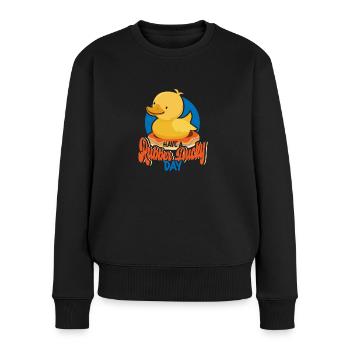 Gummiente Gummienten Entenliebhaber Badezimmer - Frauen Premium Bio Pullover - Schwarz - Vorne - Julia (174cm)