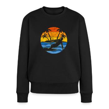 Kitesurfing Sprichwort - Frauen Premium Bio Pullover - Schwarz - Vorne - Julia (174cm)
