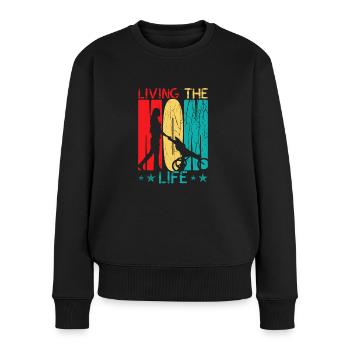 Coole Mama, die lustig sagt - Frauen Premium Bio Pullover - Schwarz - Vorne - Julia (174cm)