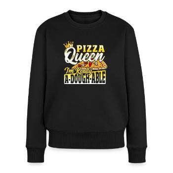 Pizza Making Design für die nächste Pizza Party - Frauen Premium Bio Pullover - Schwarz - Vorne - Julia (174cm)