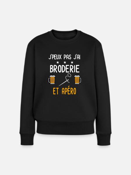 je peux pas broderie - Pull Premium bio Femme - noir