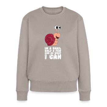 I am a snail - Women's Premium Organic Jumper - taupe - Front - Julia (174cm)