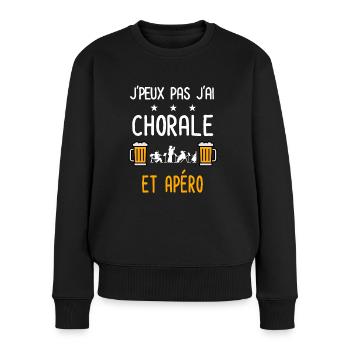 je peux pas chorale music - Pull Premium bio Femme - noir - Devant - Julia (174cm)