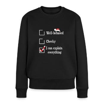 Witziger Inflation Weihnachten Spruch - Frauen Premium Bio Pullover - Schwarz - Vorne - Julia (174cm)
