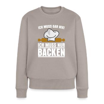 Konditor Zuckerbäcker Backen Konditorei - Frauen Premium Bio Pullover - Taupe - Vorne - Julia (174cm)