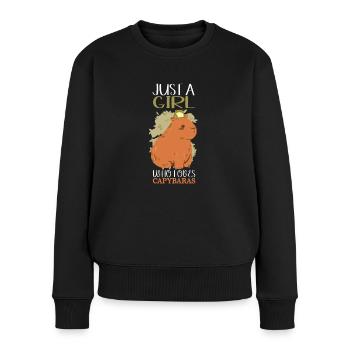 Only one girl who loves Copybara's love friendship - Women's Premium Organic Jumper - black - Front - Julia (174cm)