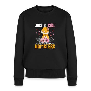 just girls who loves hamster - Women's Premium Organic Jumper - black - Front - Julia (174cm)