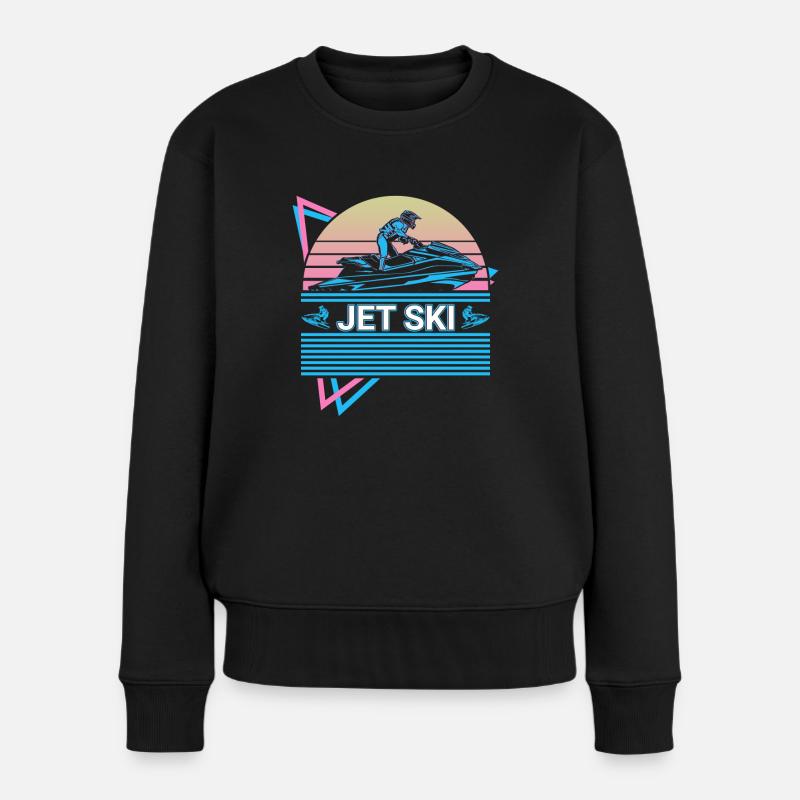 Jet Ski Rétro - Pull Premium bio Femme - noir