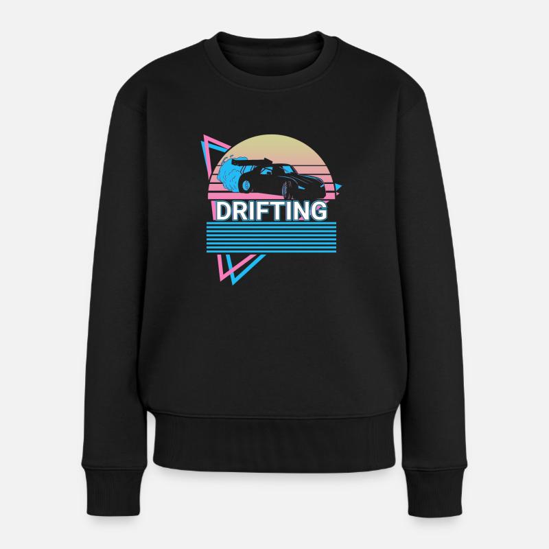 Drifting Retro Drift Auto Tuning - Women's Premium Organic Jumper - black