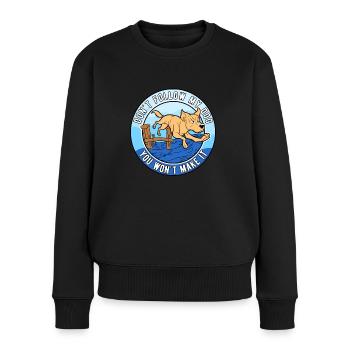 Dock Diving Don't Follow My Dog - Frauen Premium Bio Pullover - Schwarz - Vorne - Julia (174cm)