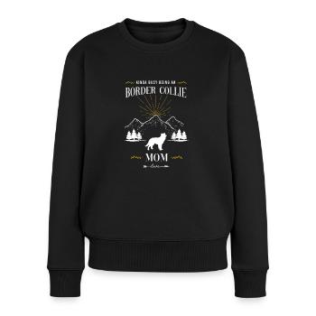 Border Collie - Frauen Premium Bio Pullover - Schwarz - Vorne - Julia (174cm)