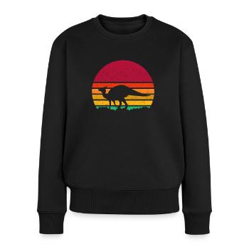 Saurolophus Retro Style - Frauen Premium Bio Pullover - Schwarz - Vorne - Julia (174cm)