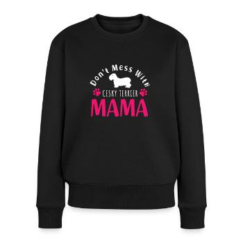 Tschechischer Terrier Mama Lustiger Spruch - Frauen Premium Bio Pullover - Schwarz - Vorne - Julia (174cm)
