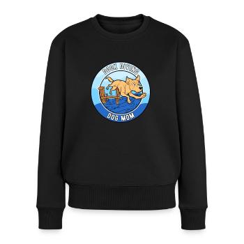 Dock Diving Dog Mom - Women's Premium Organic Jumper - black - Front - Julia (174cm)