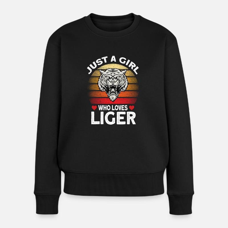 Liger Lustiges Geschenk - Frauen Premium Bio Pullover - Schwarz